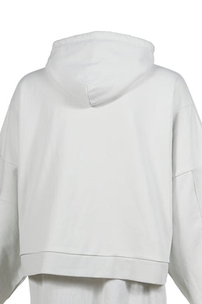 CROPPED HOODIE OVERLAPPED / DUSTY WHT