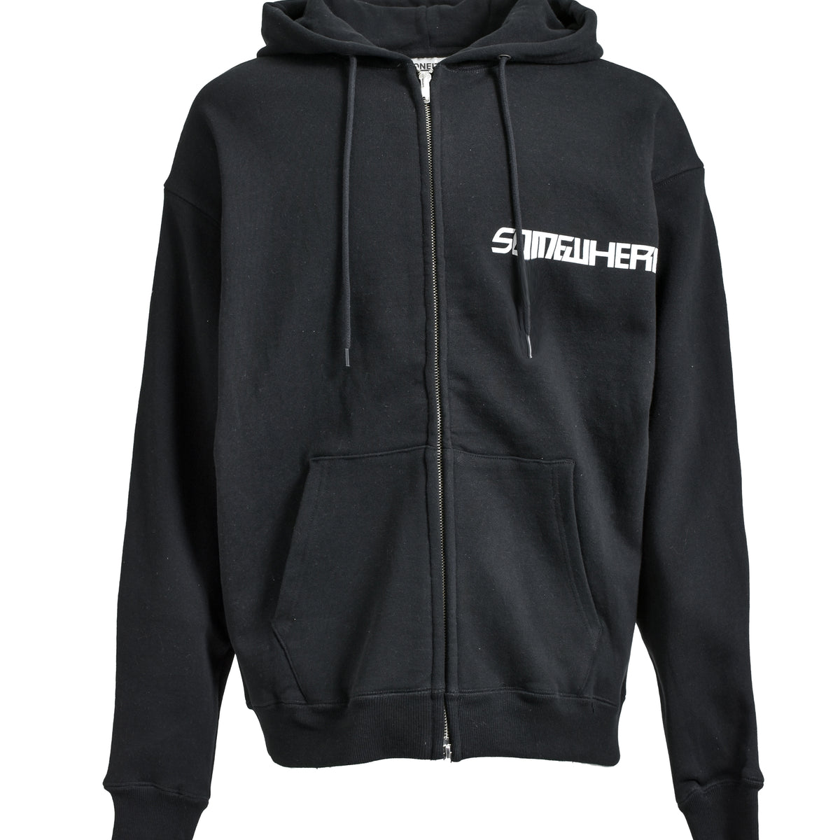 SHT SS25 SOMEWHERE' ZIP HOODIE / BLK - NUBIAN