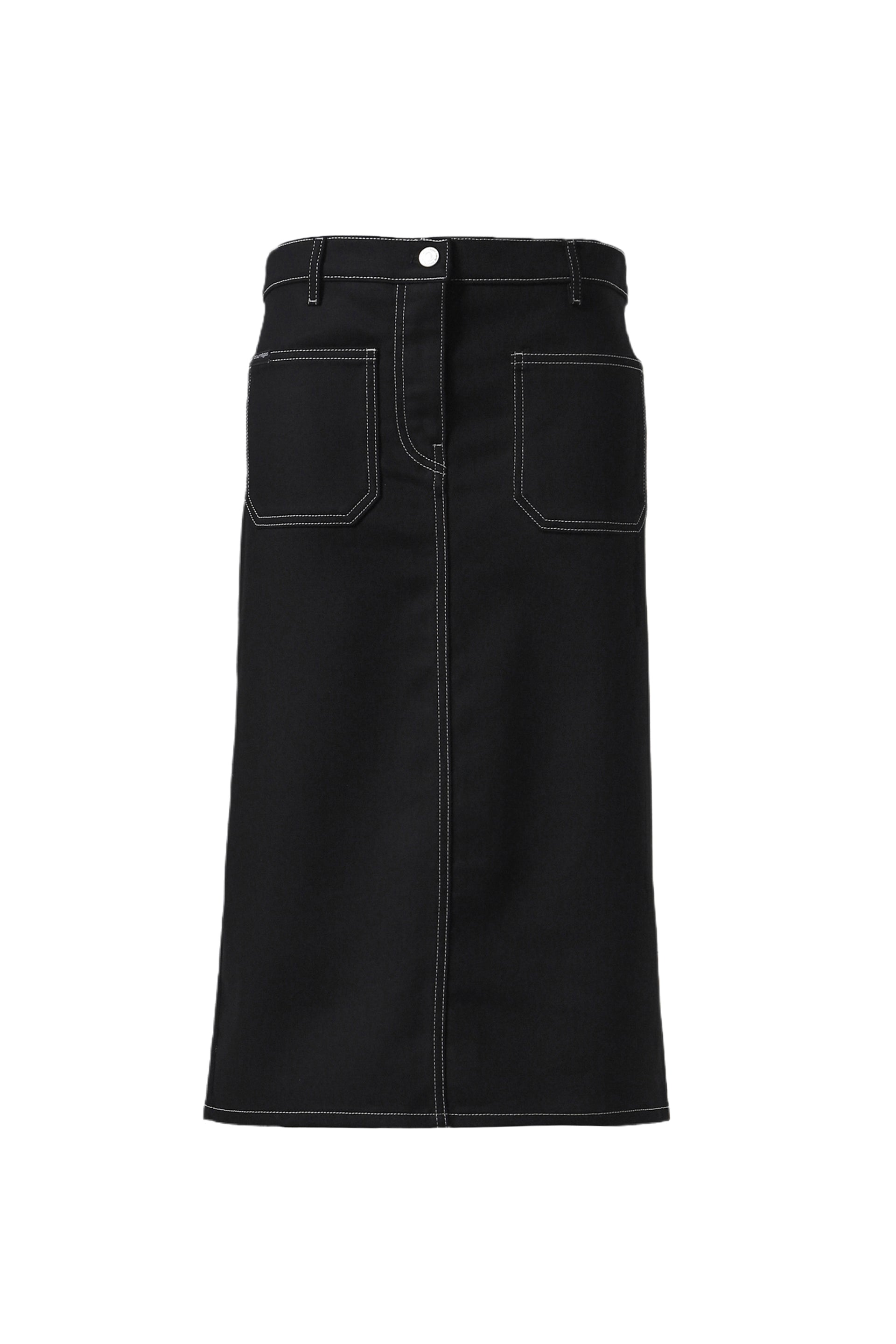Courrèges 2-POCKET DENIM SKIRT / BLK/WHT