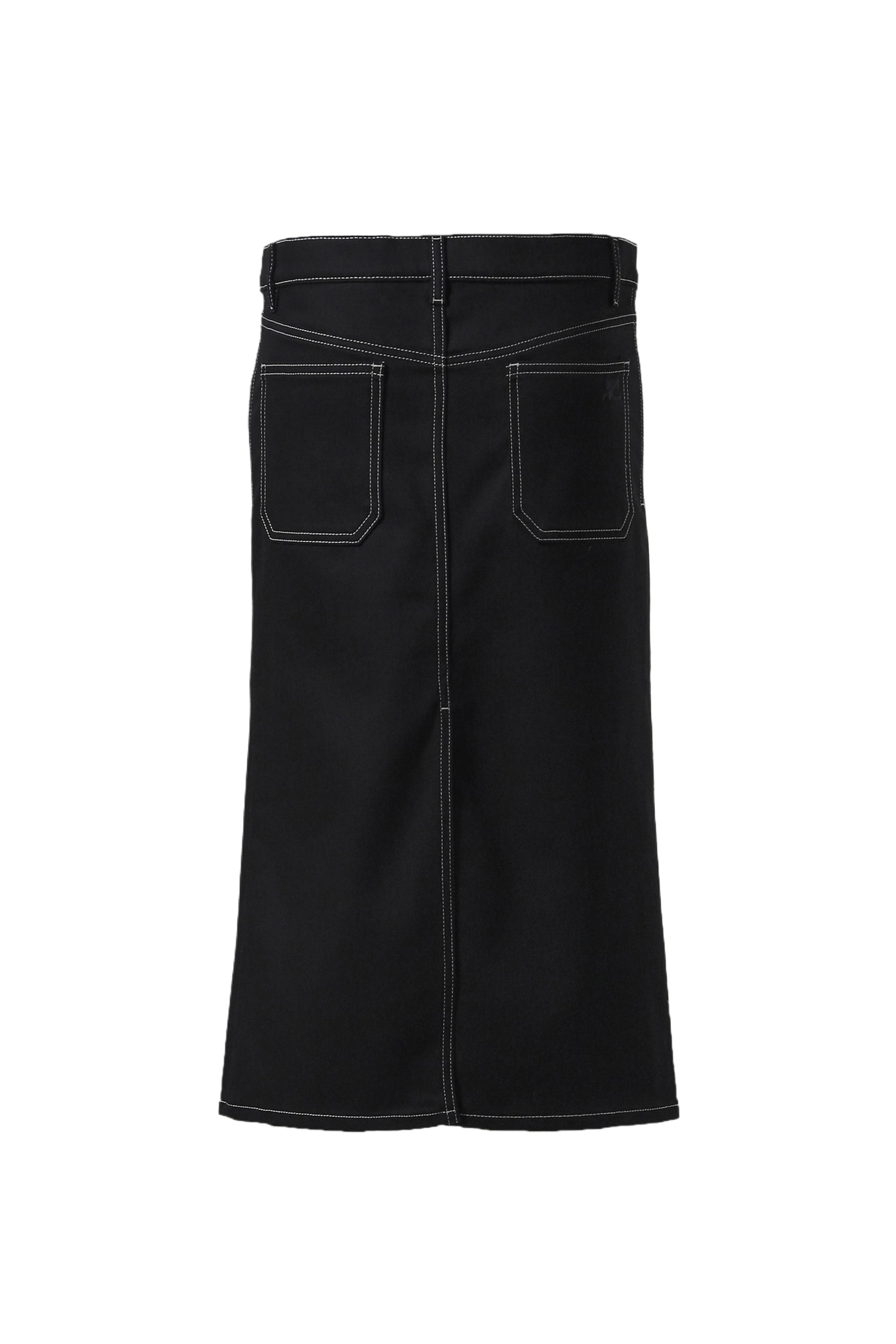 2-POCKET DENIM SKIRT / BLK/WHT