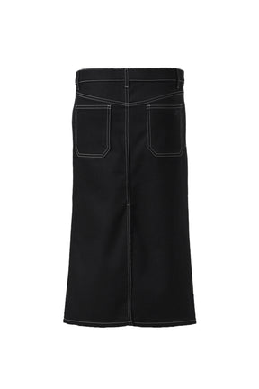 2-POCKET DENIM SKIRT / BLK/WHT