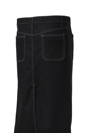 2-POCKET DENIM SKIRT / BLK/WHT