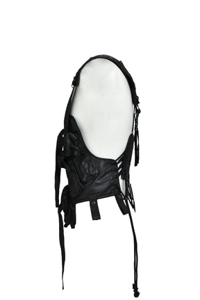 COATED CLOTH VEST / BLK