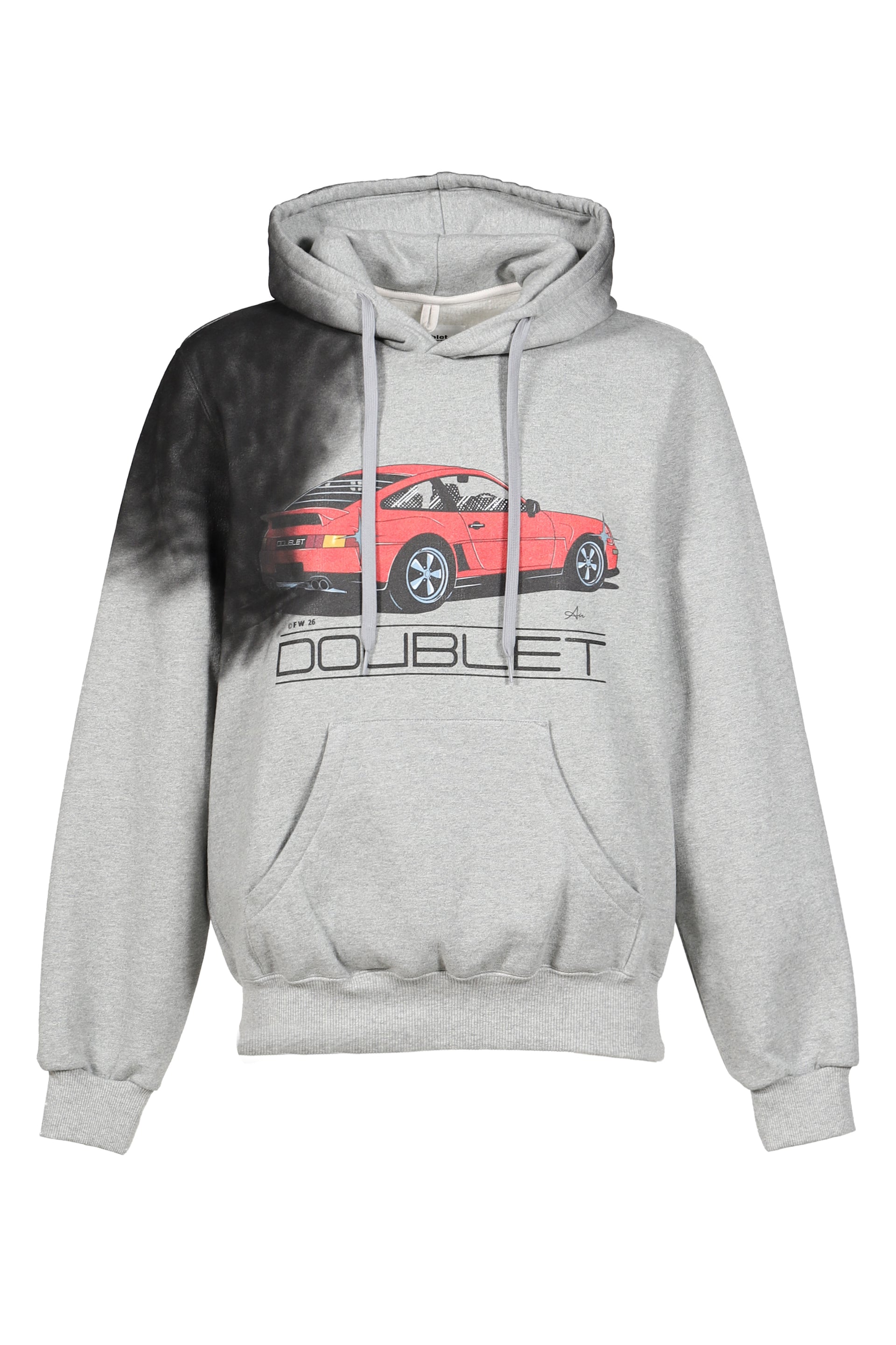 EXHAUST STAINED HOODIE / GRY