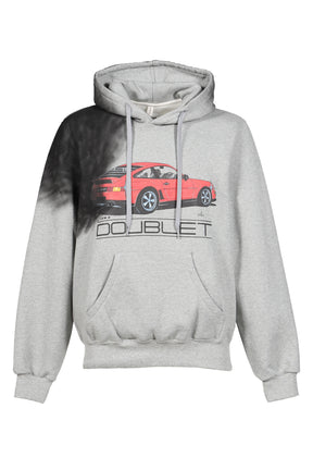 EXHAUST STAINED HOODIE / GRY