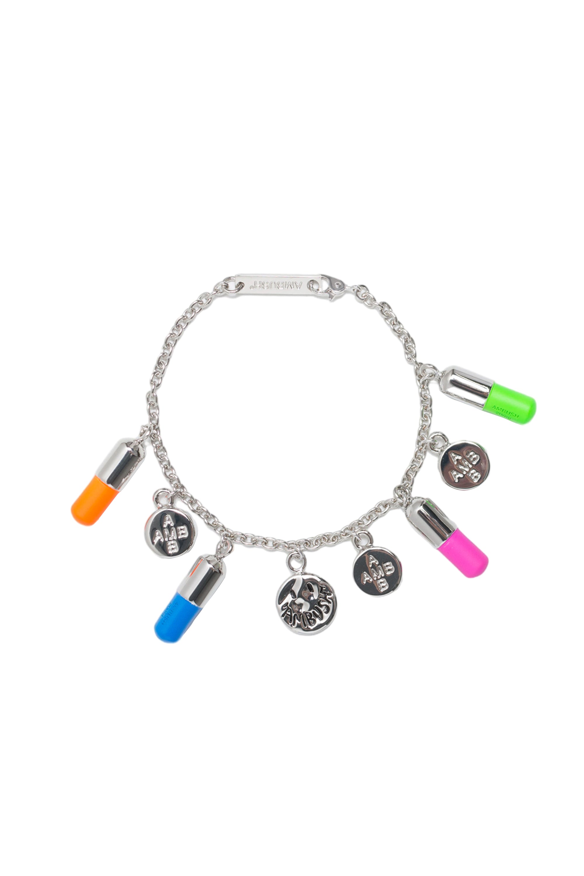 AMBUSH SS23 MULTI PILL CHARM BRACELET / SIL MULTI