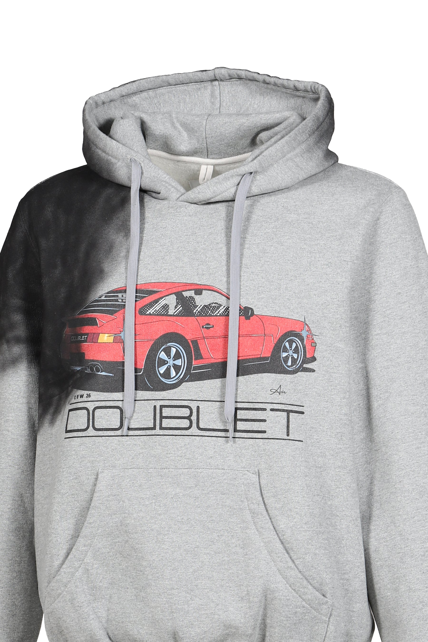 EXHAUST STAINED HOODIE / GRY