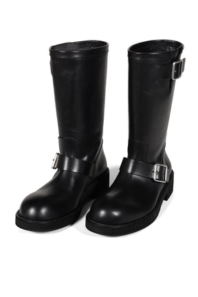 SARITH ENGINEER BIKER BOOTS WITH BUCKLES  / BLK