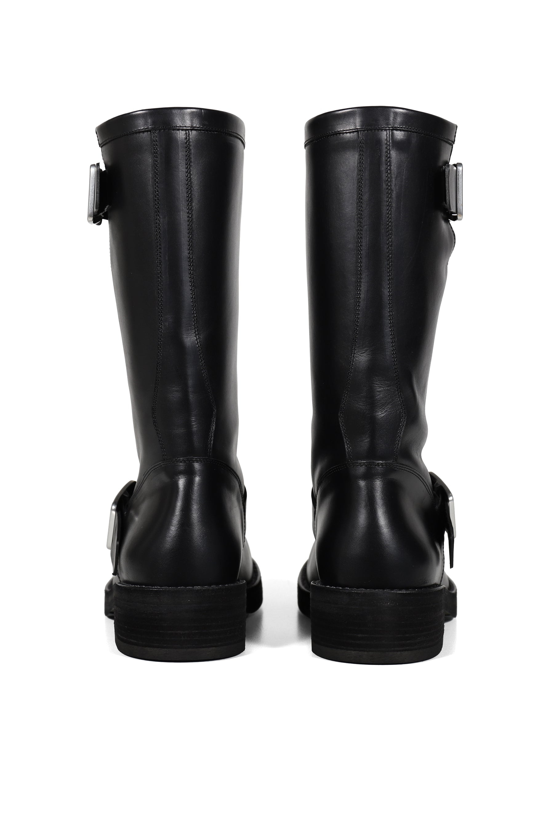 SARITH ENGINEER BIKER BOOTS WITH BUCKLES  / BLK