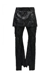 COATED PILE TROUSER / BLK
