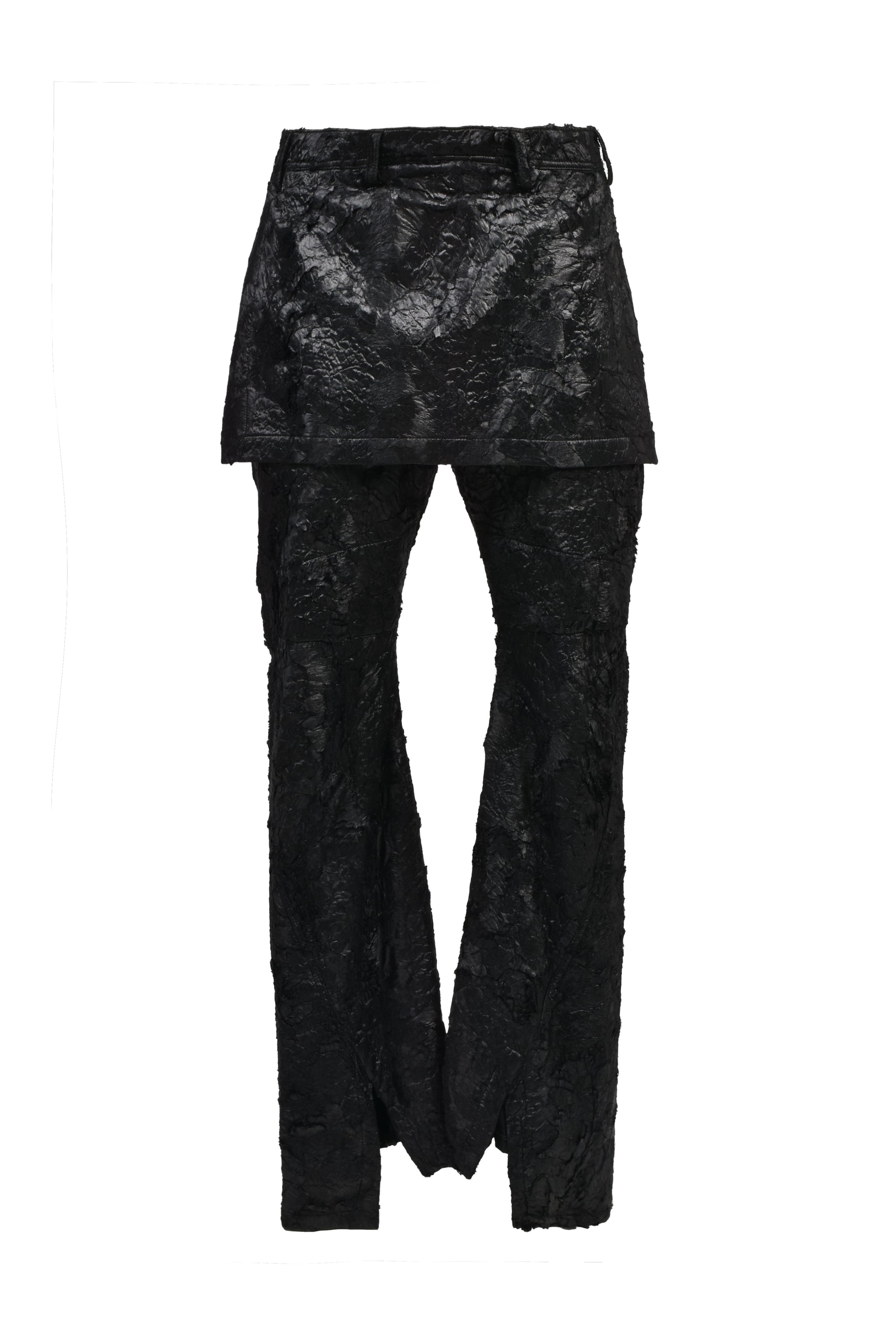 COATED PILE TROUSER / BLK