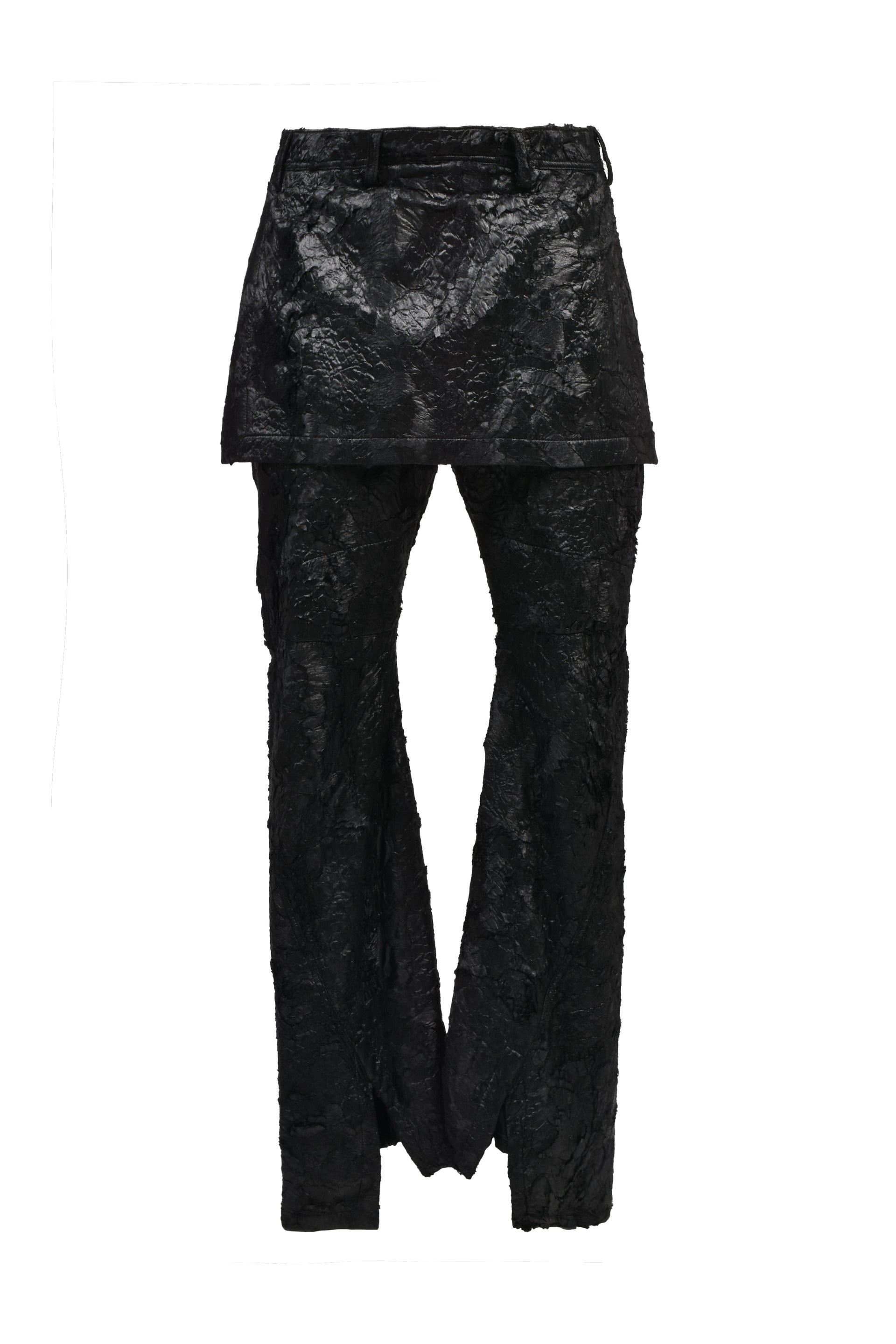 COATED PILE TROUSER / BLK