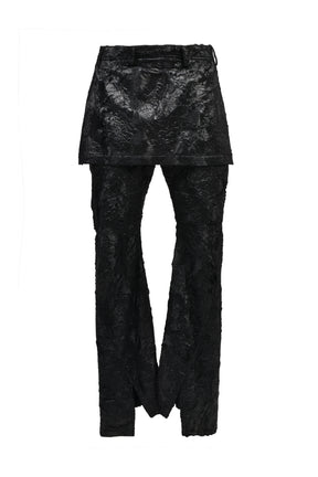 COATED PILE TROUSER / BLK