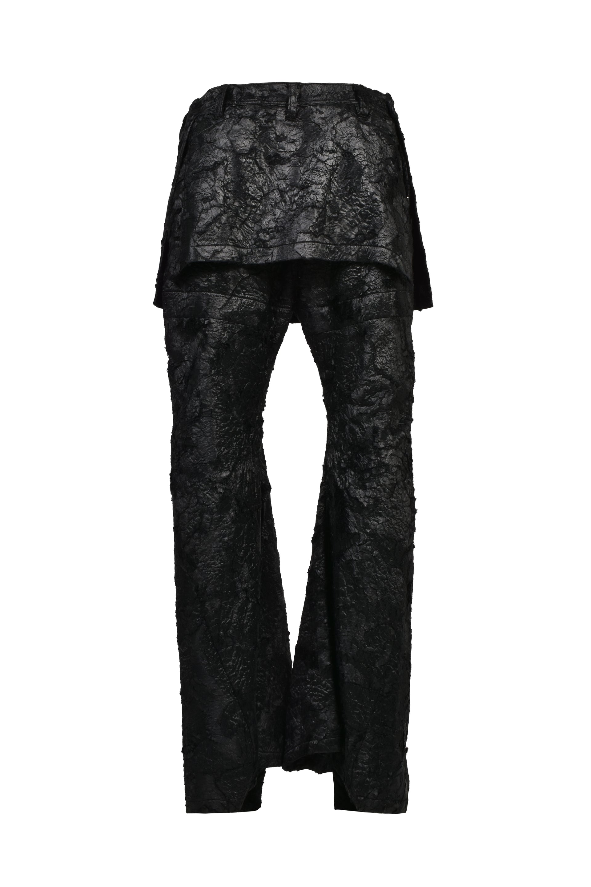 COATED PILE TROUSER / BLK