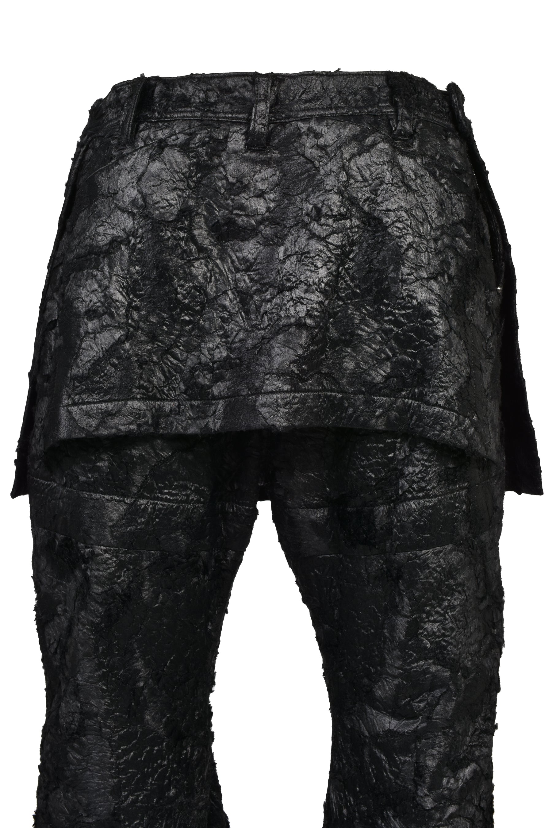 COATED PILE TROUSER / BLK