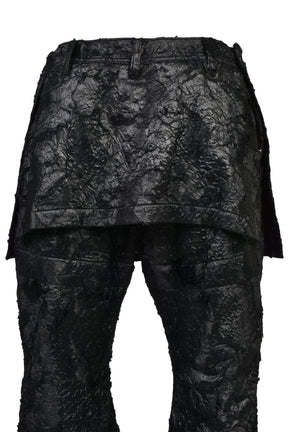 COATED PILE TROUSER / BLK