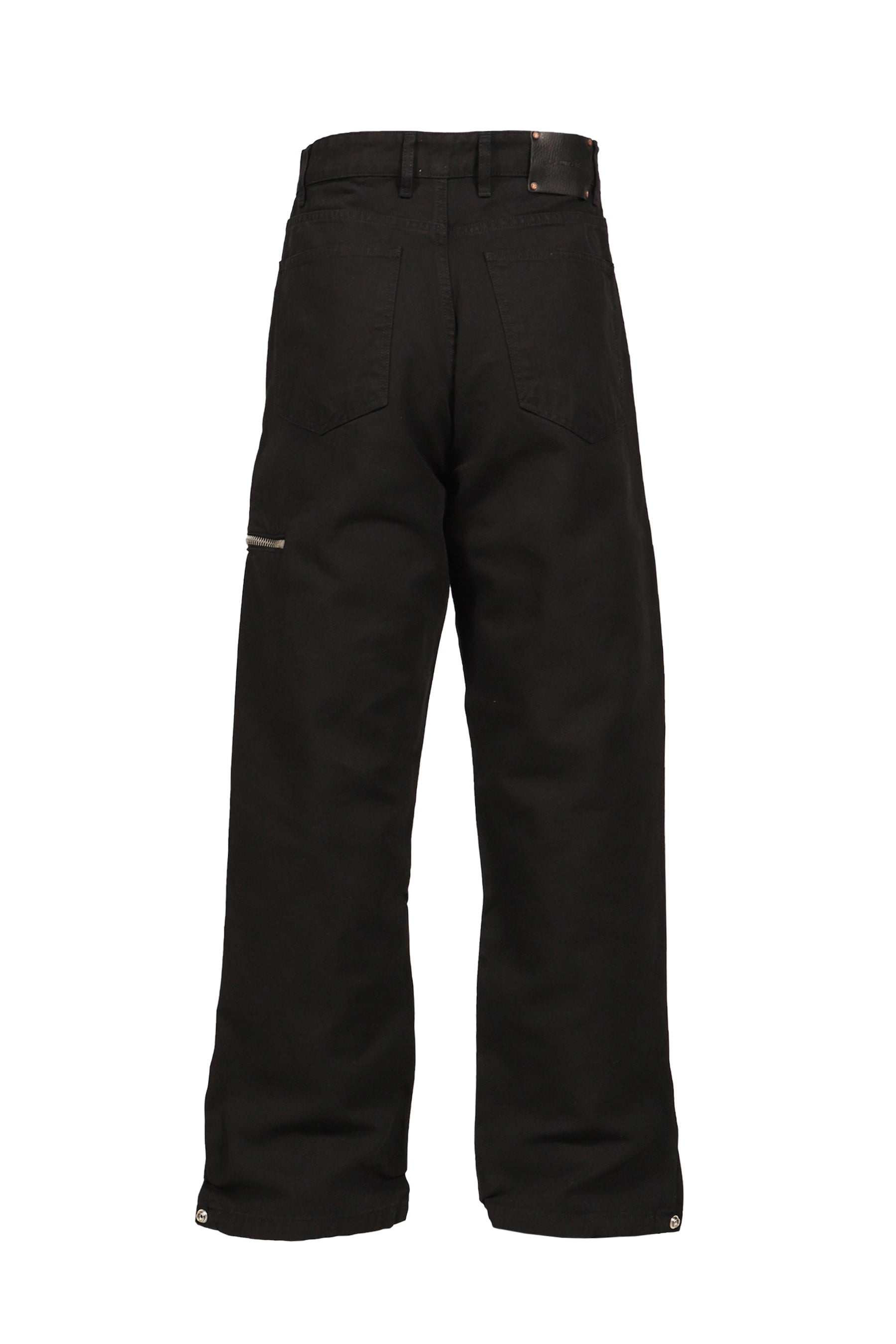 SIDE ZIP ADJUSTABLE FLARE PANTS / WASHED BLK