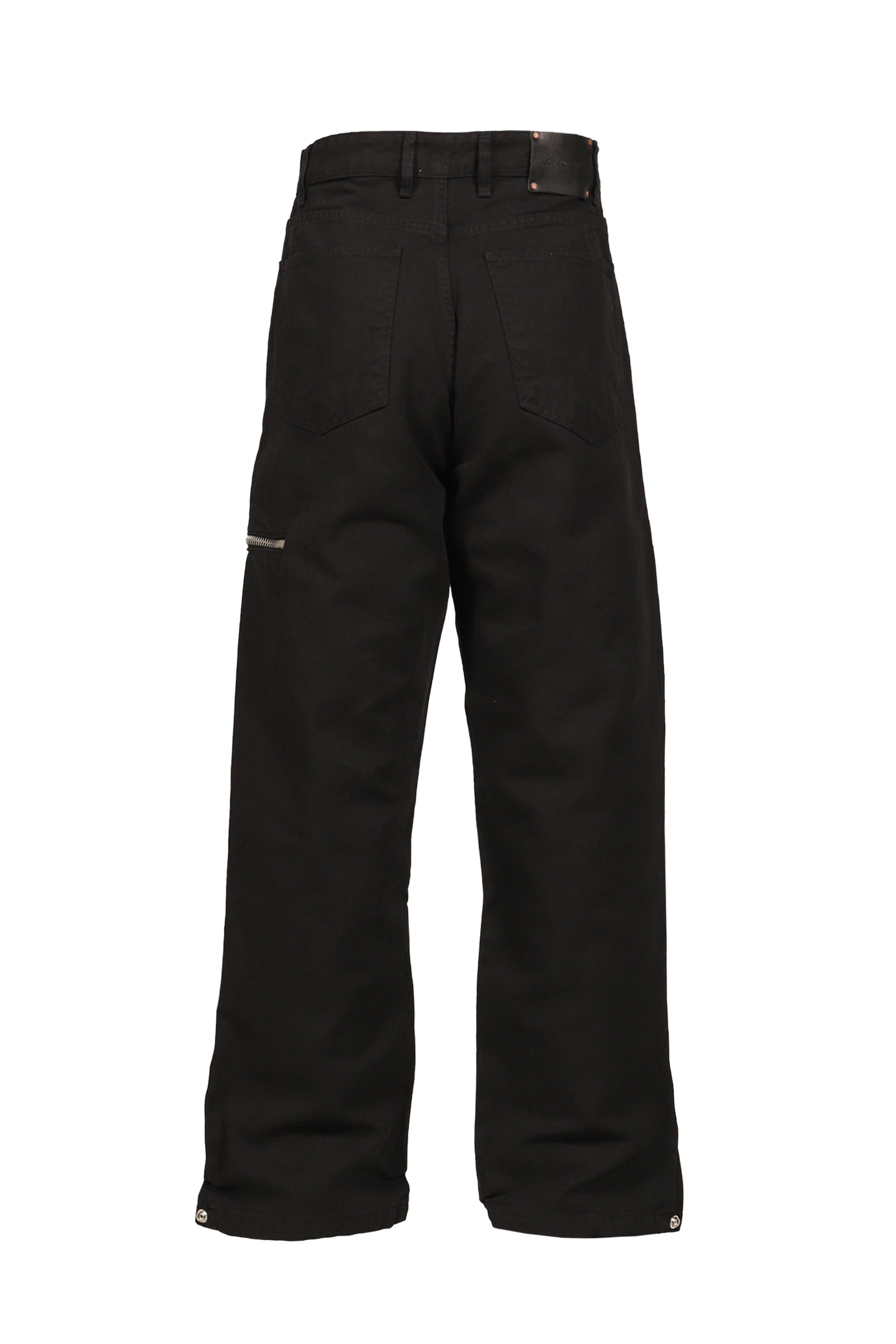 SIDE ZIP ADJUSTABLE FLARE PANTS / WASHED BLK