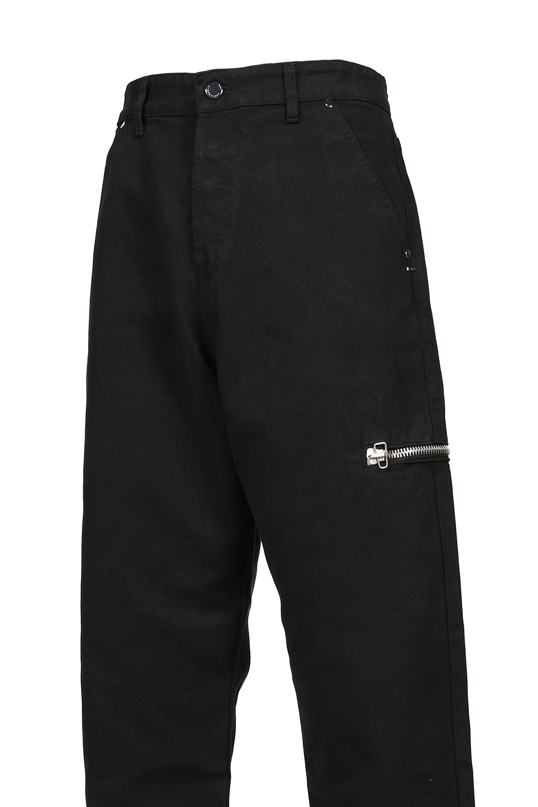 SIDE ZIP ADJUSTABLE FLARE PANTS / WASHED BLK