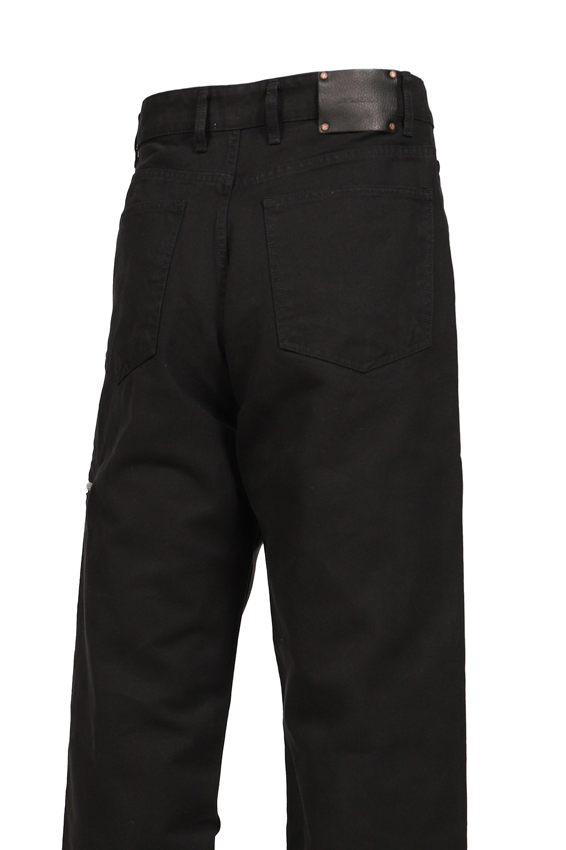 SIDE ZIP ADJUSTABLE FLARE PANTS / WASHED BLK