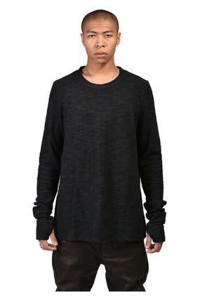 SLAB RIB L/S T / BLK