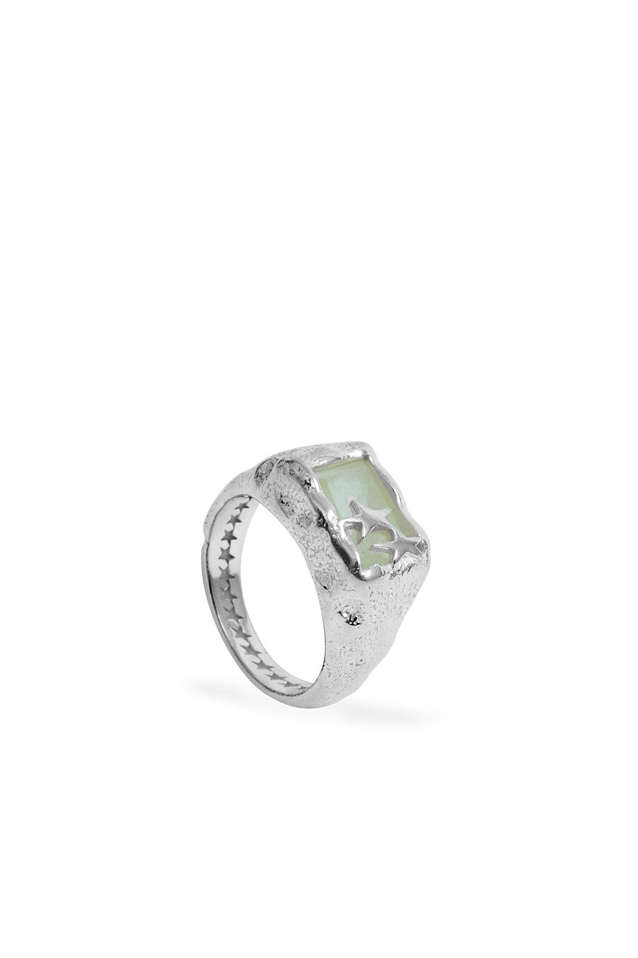 YELLOW BAGUETTE STONE RING / SIL