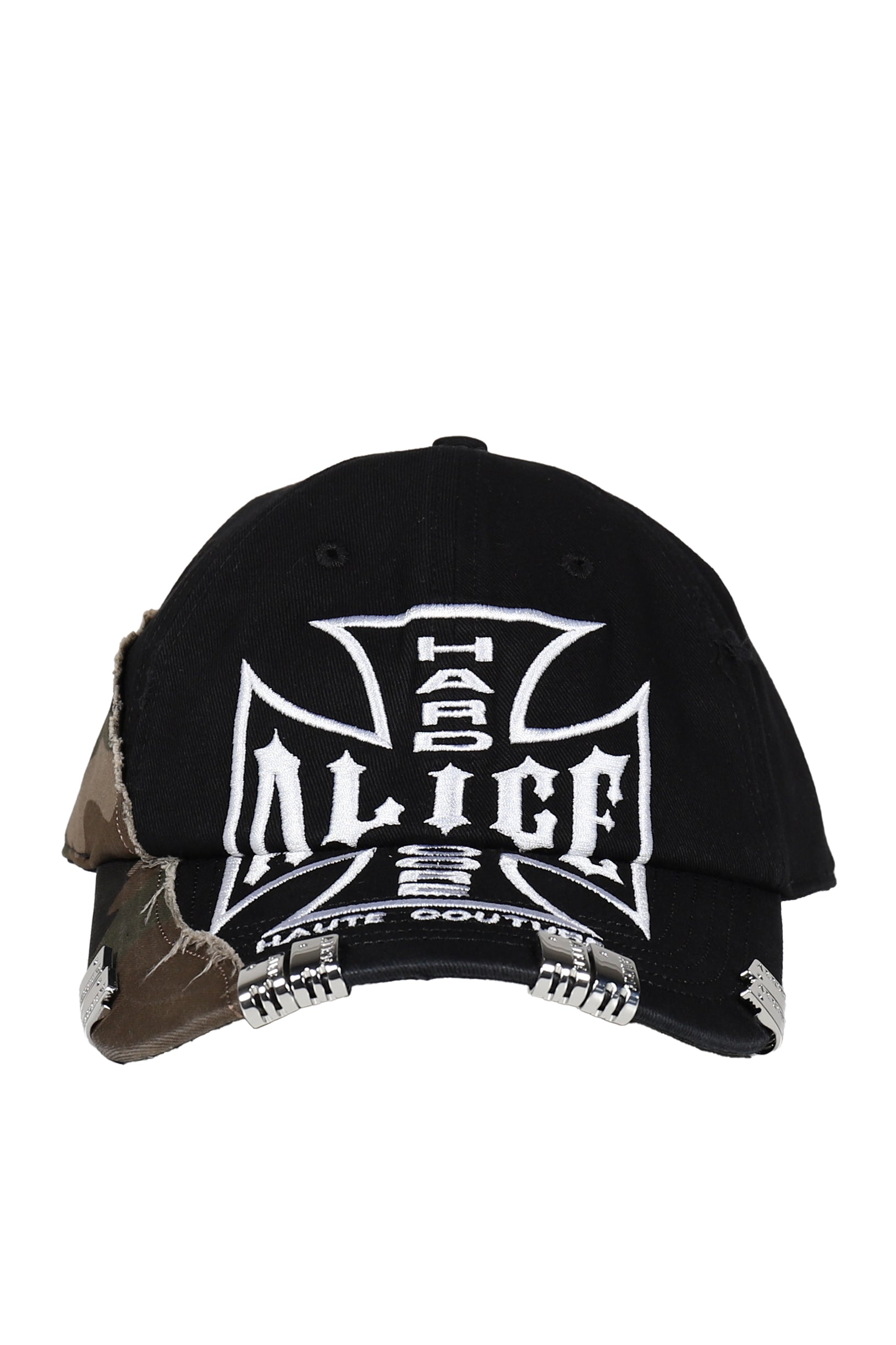 CAMO SPLIT MOTO COUTURE CAP (EXCLUSIVE) / BLK CAMO