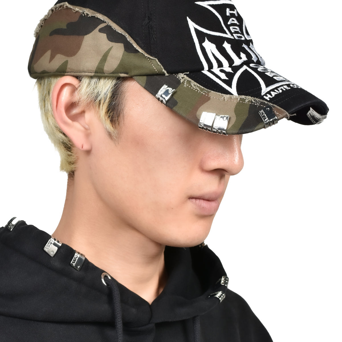 ALICE HOLLYWOOD NUBIAN Exclusive Item CAMO SPLIT MOTO COUTURE CAP