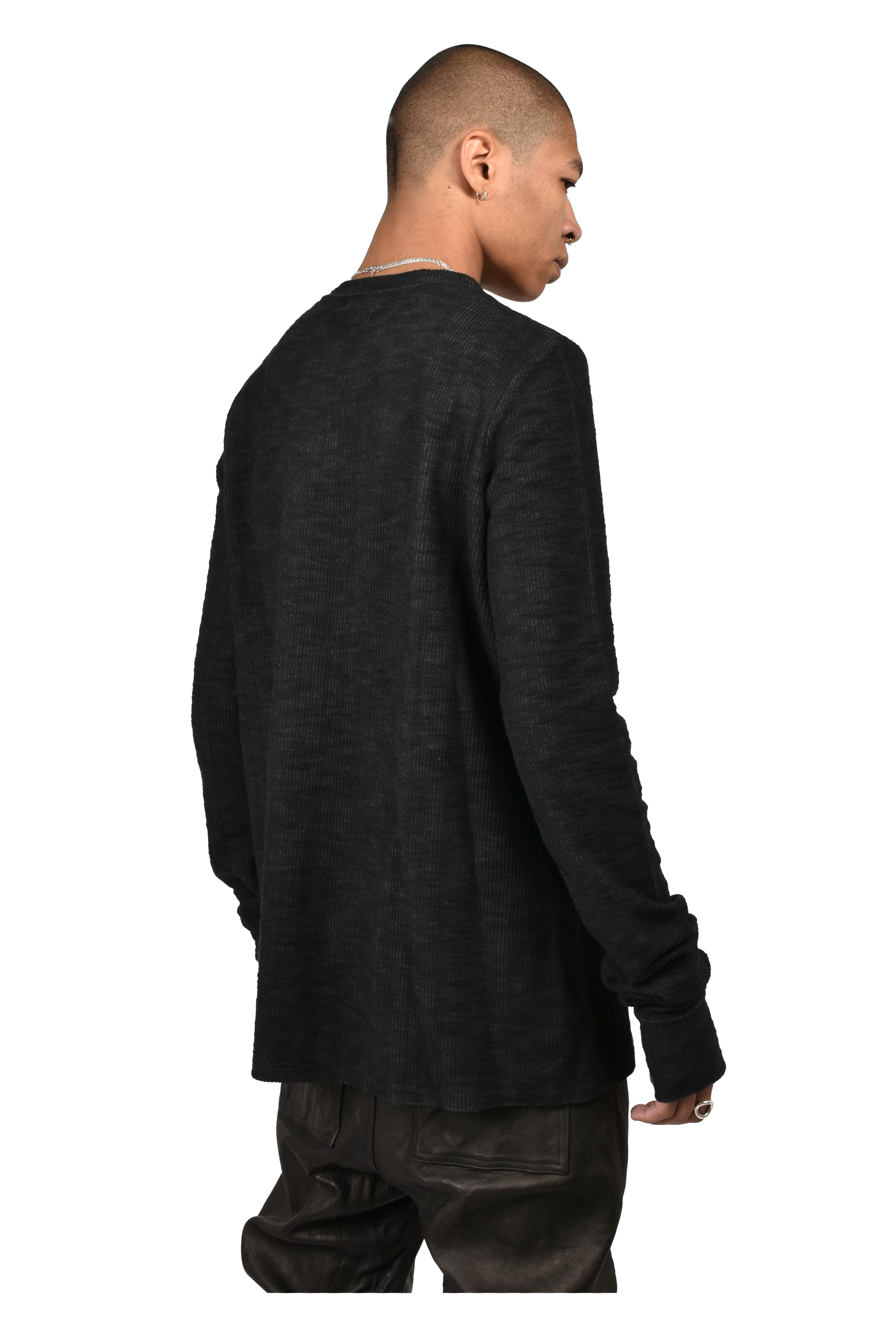 SLAB RIB L/S T / BLK