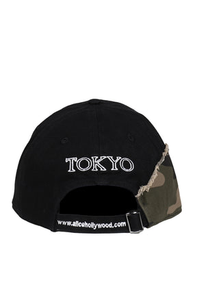 CAMO SPLIT MOTO COUTURE CAP (EXCLUSIVE) / BLK CAMO