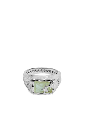 YELLOW BAGUETTE STONE RING / SIL