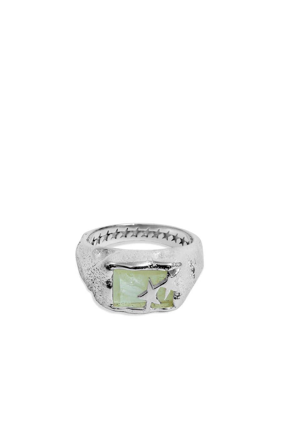 YELLOW BAGUETTE STONE RING / SIL
