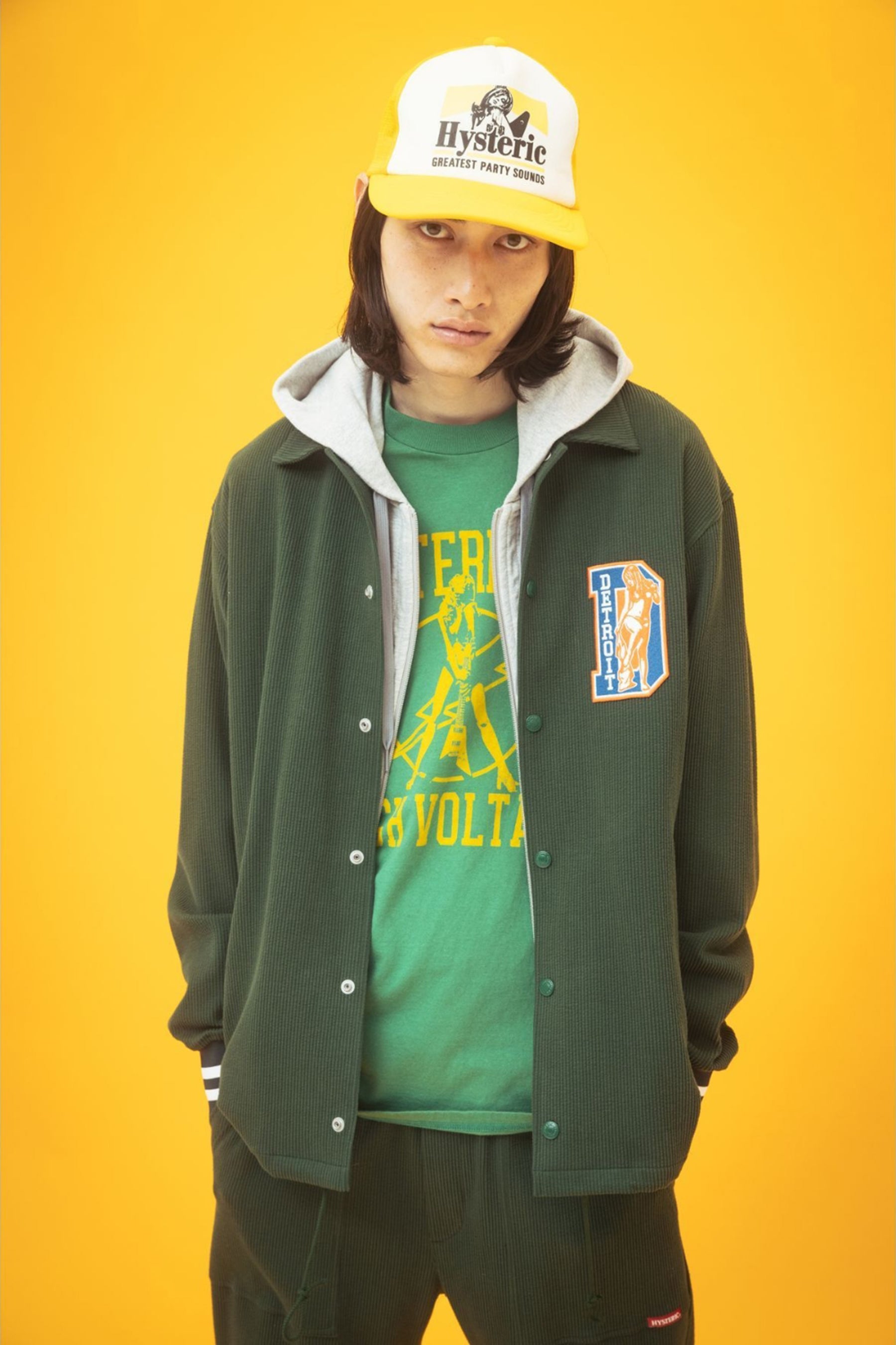 HYSTERIC GLAMOUR FW23 GUITAR GIRL MESHCAP / YEL -NUBIAN