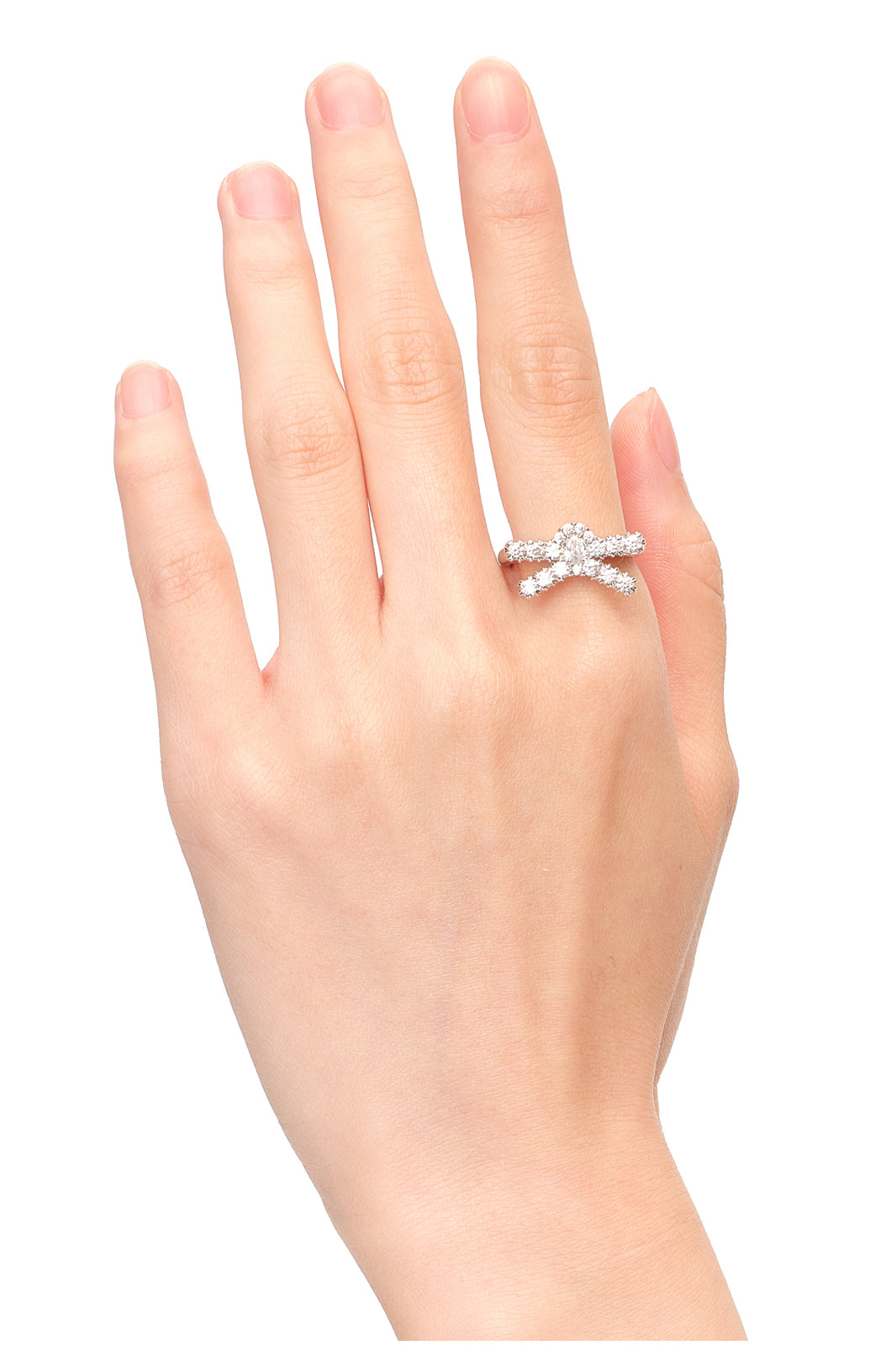 GEMSTONE PAVE BOW RING / SIL 