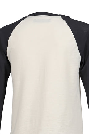 RAGLAN HENLEY NECK TEE /  BLK