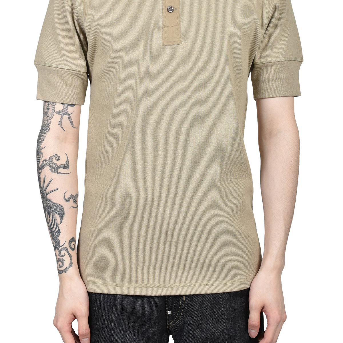LEMAIRE ルメール SS26 RIB HENLEY TOP / SAGE - NUBIAN ヌビアン
