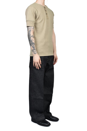 RIB HENLEY TOP / SAGE