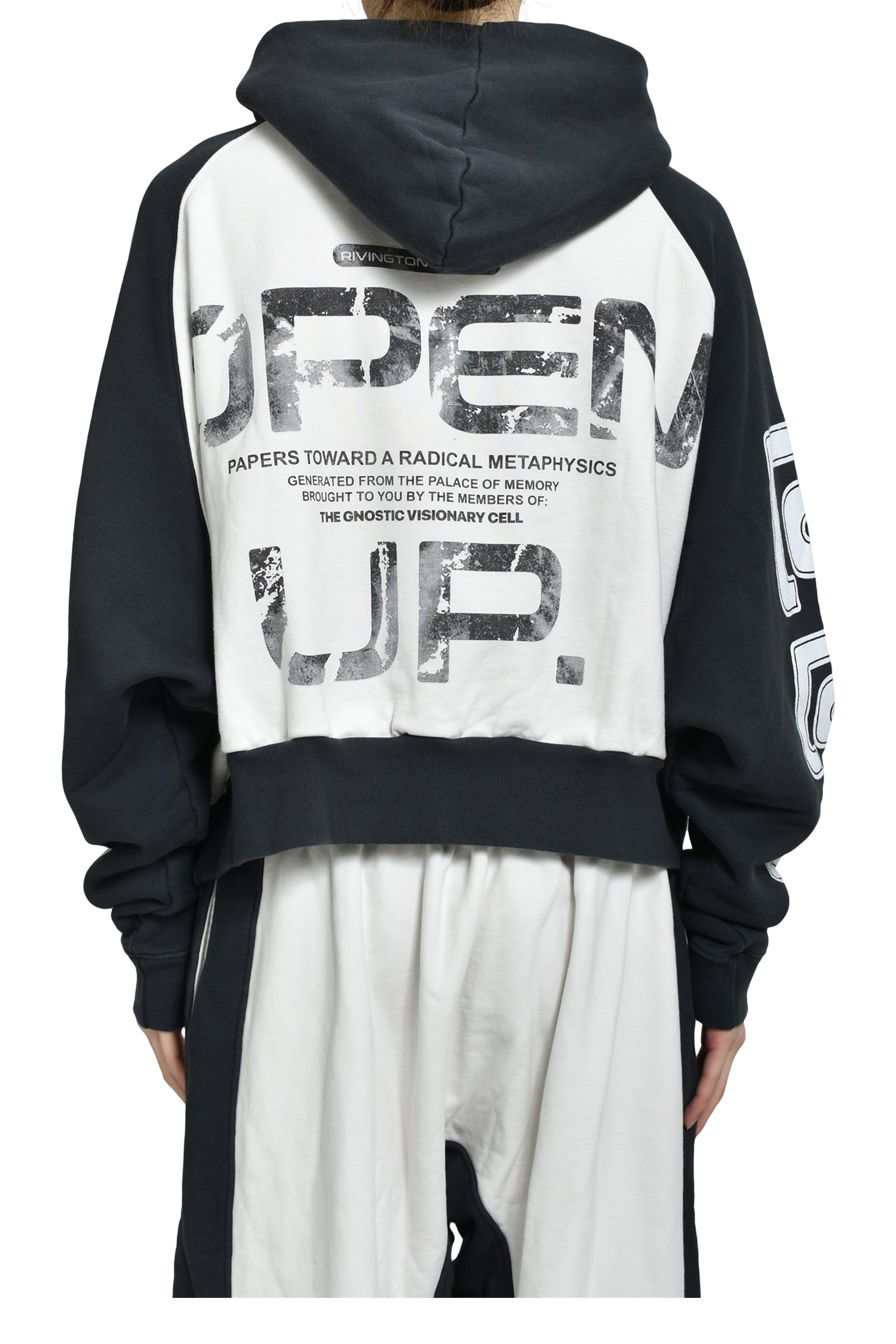 OPEN UP AGAPE HOODIE / BLK / HEATHER