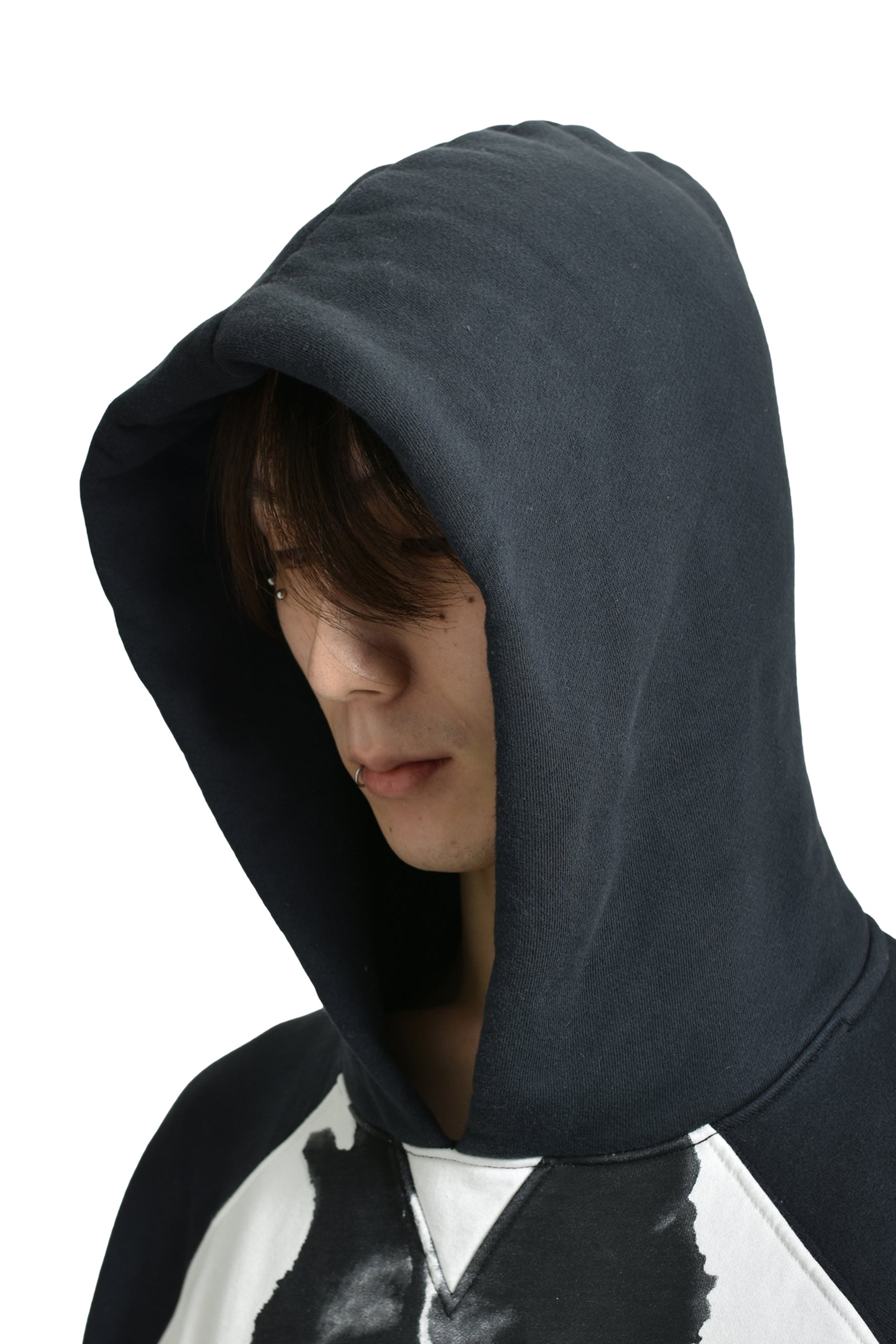 OPEN UP AGAPE HOODIE / BLK / HEATHER