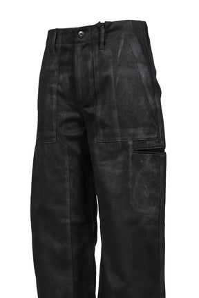 SCREEN PRINT DOCKING PANTS / BLK