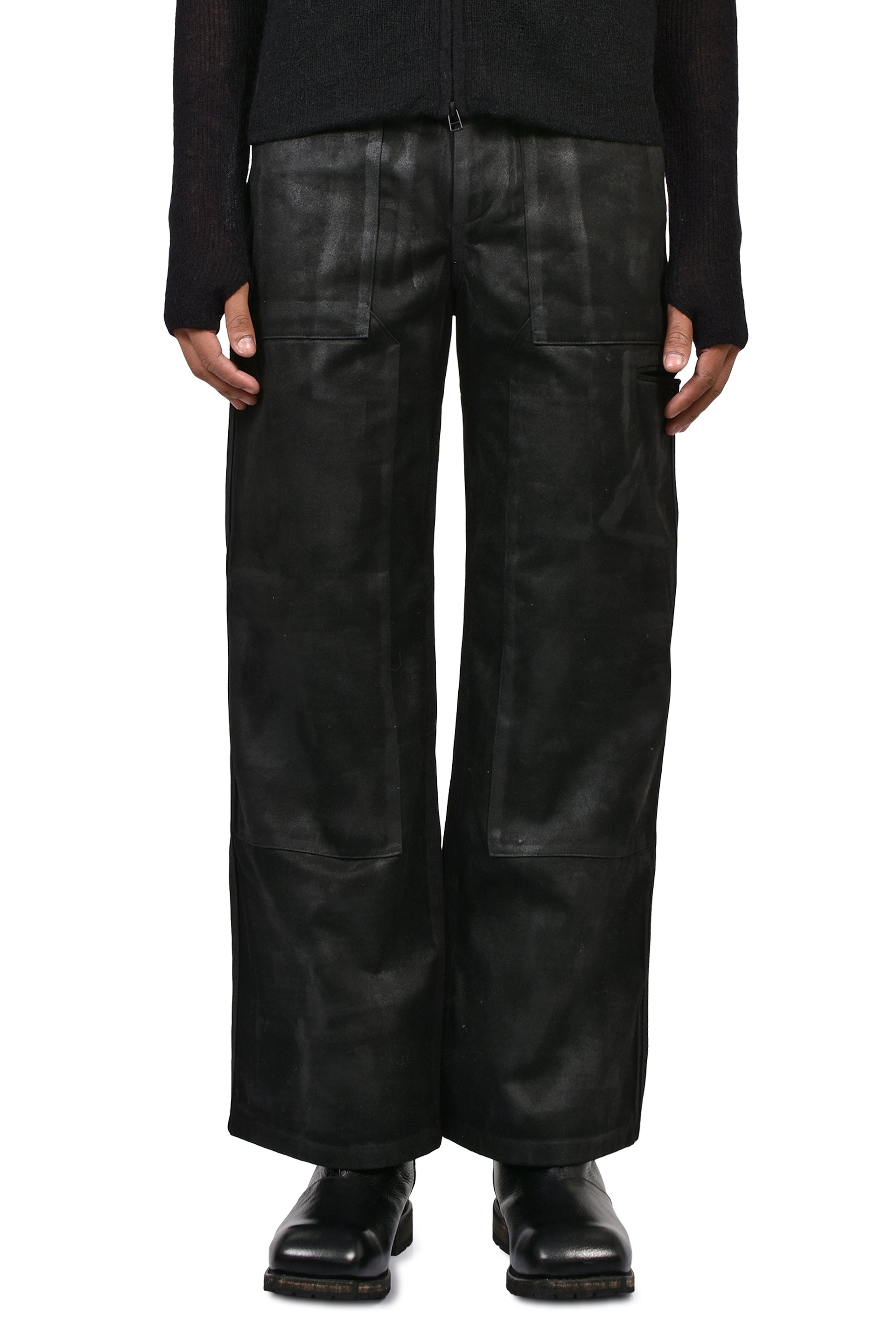 SCREEN PRINT DOCKING PANTS / BLK