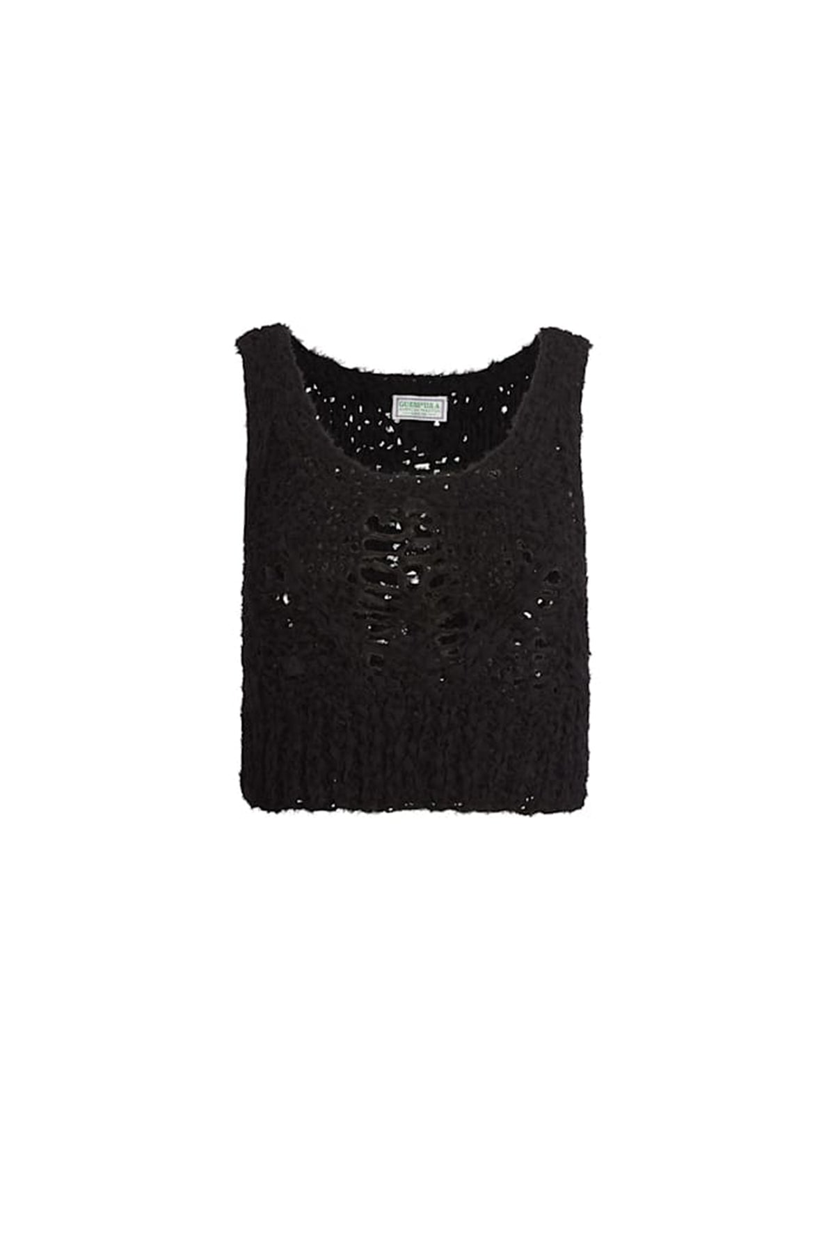 GUSA CROCHET TOP / WASHED OUT BLACK