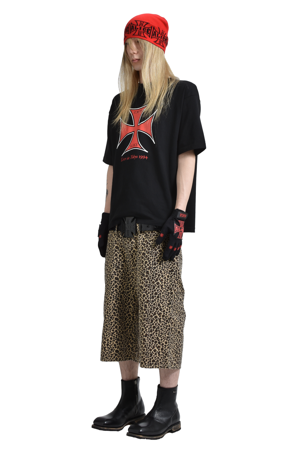ALICE HOLLYWOOD SS25 TOKYO EXCLUSIVE JACUARD CHOPPER BEANIE / RED