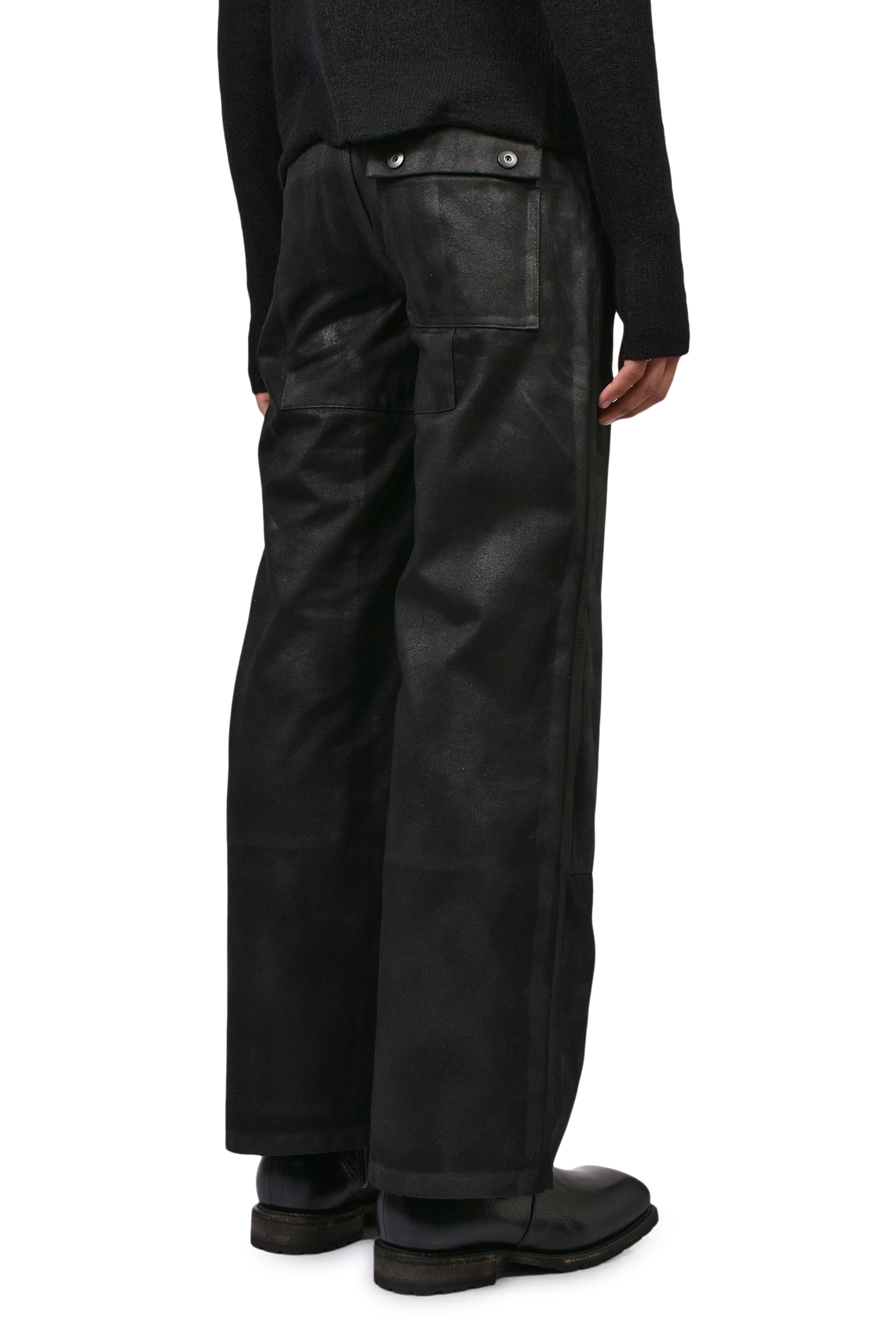 SCREEN PRINT DOCKING PANTS / BLK