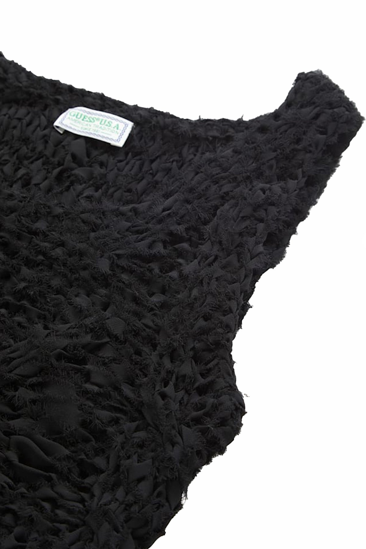 GUSA CROCHET TOP / WASHED OUT BLACK