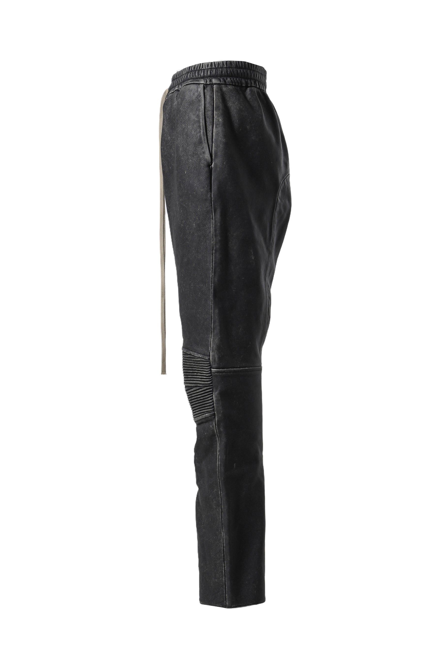 LEATHER MOTO PANTS / BLK