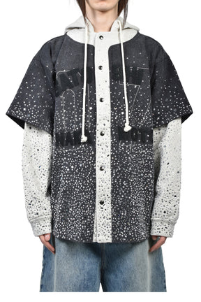 SATOSHI NAKAMOTO SHATTERED GLASS KNAPP RANCH HOODIE / BLK/GRY
