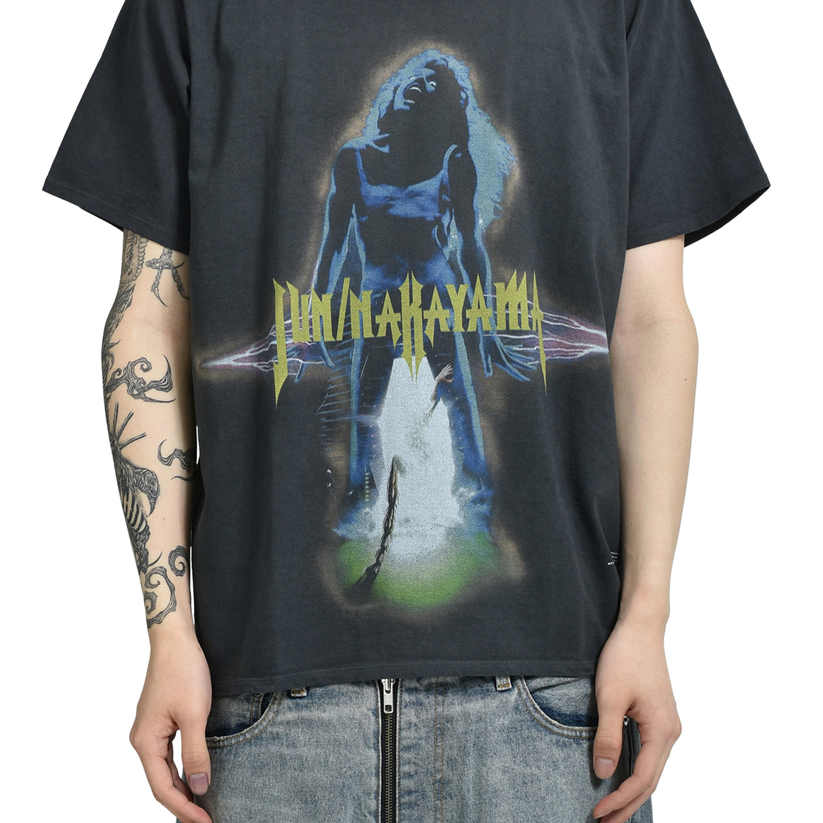 JUN/NAKAYAMA ジュン ナカヤマ SS25 THUNDER T-SHIRTS / BLK - NUBIAN