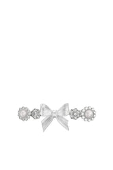 LONG BOWKNOT GEMSTONE HAIR CLIP / SIL