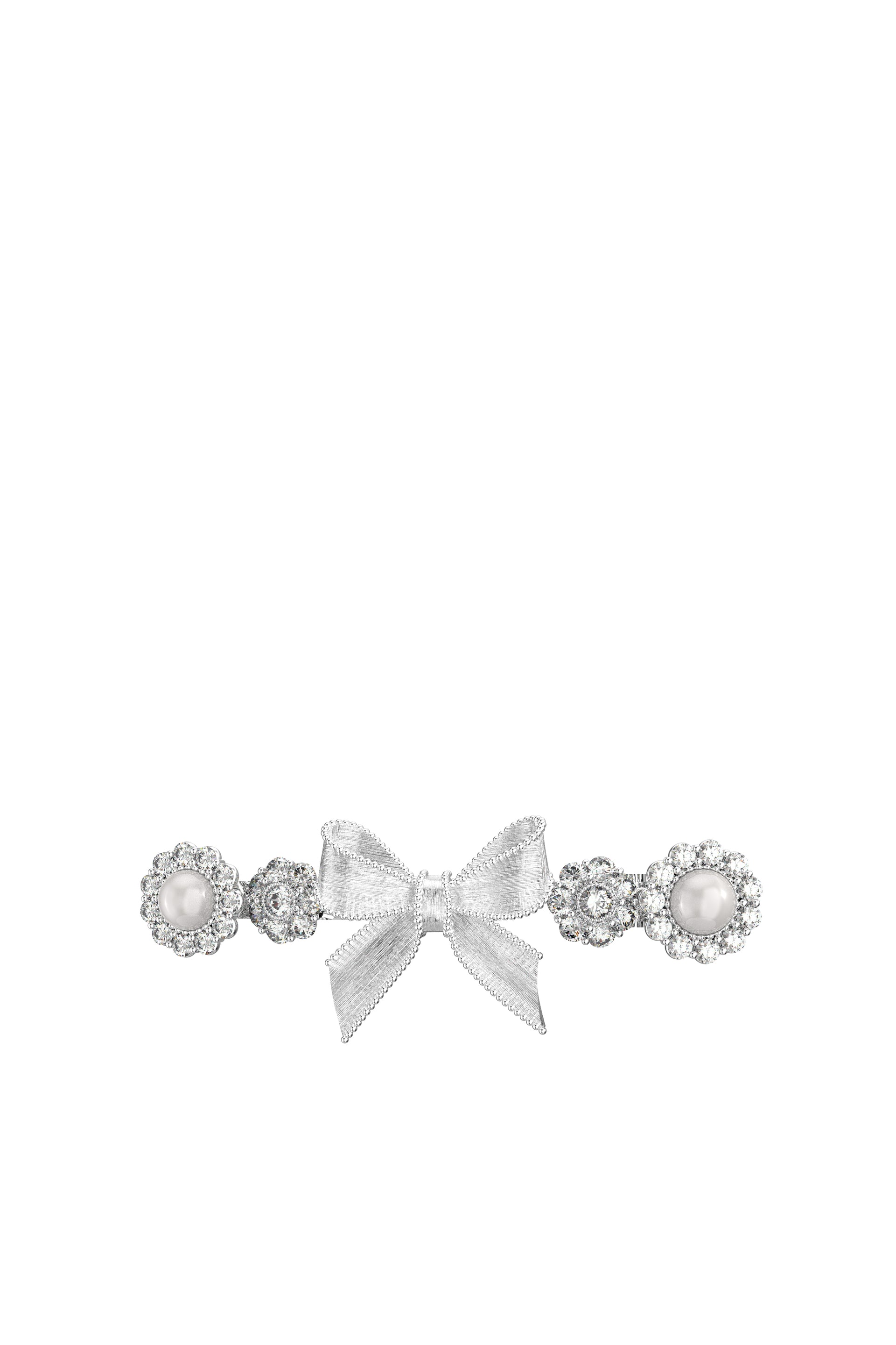 LONG BOWKNOT GEMSTONE HAIR CLIP / SIL